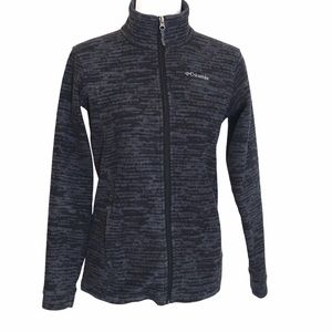 Columbia Boys Zing II Fleece Jacket Blue Gray Printed Full Zip size Large